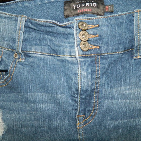 Torrid Premium Distressed Stretch Jegging Denim Jeans 16R (U-3) - Picture 2 of 7